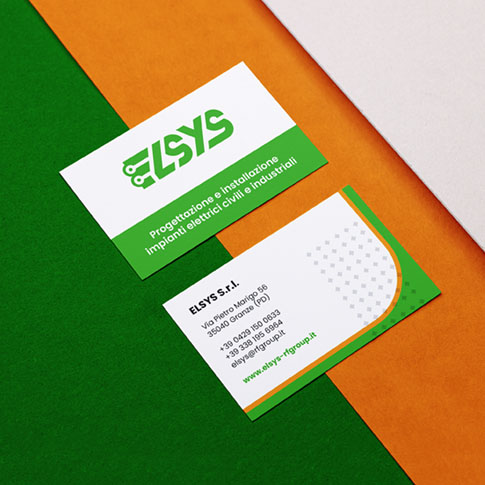 Logo Design Elsys esempio mockup biglietto da visita