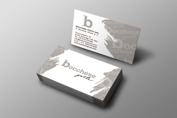 biglietto da visita per azienda che si occupa della progettazione e costruzione di porte e portoncini di alta qualità