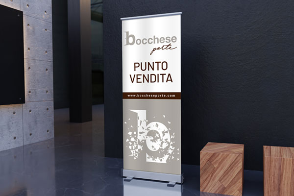 roll-up per azienda che si occupa delle progettazione e costruzione di porte e portoncini blindati