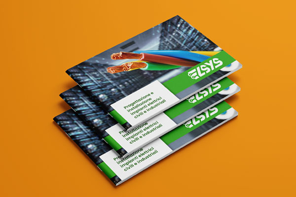 brochure per azienda che si occupa di impianti elettrici industriali