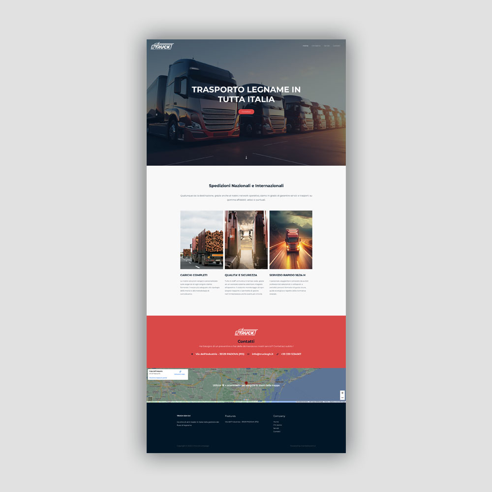 esempio di sito vetrina monopagina