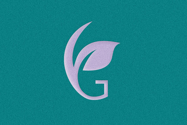 logo pittogramma per un centro estetico foglia inserita nella lettera g