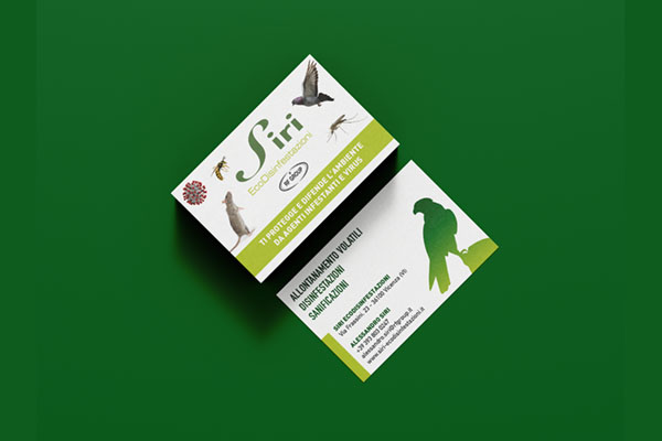 biglietti da visita di un'azienda che si occupa di disinfestazione deratizzazione e sanificazione