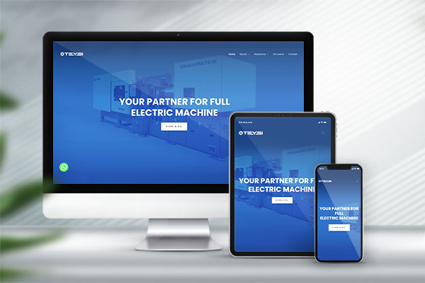 sito web vetrina per azienda che vende e installa macchine full electric per lo stampaggio plastico industriale