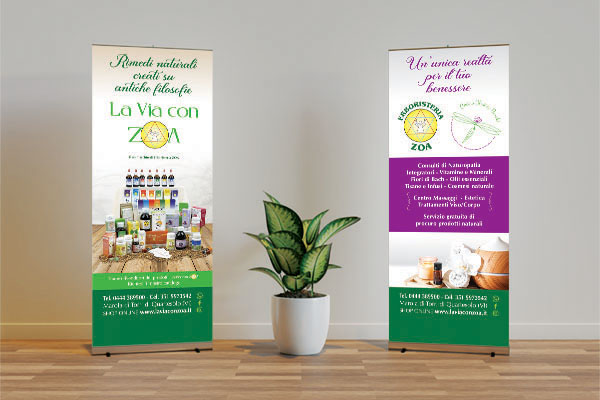 roll-up per una erboristeria centro estetico massaggi