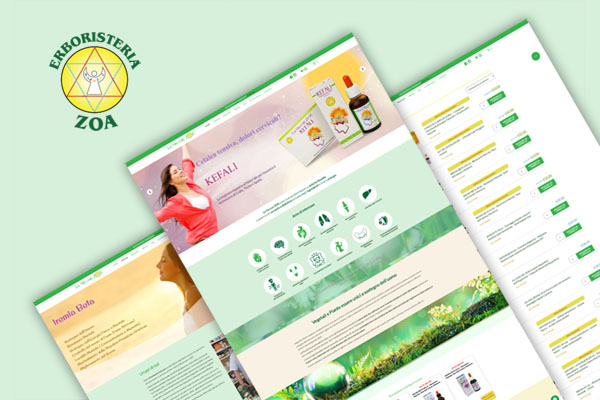 mockup e-commerce sito web vetrina per erboristeria
